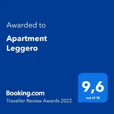a blue screen with the text awarded to appointment leeper at Apartment Leggero in Moravske Toplice