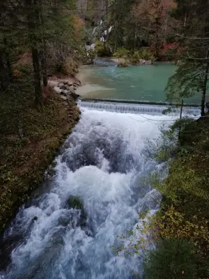 a river with white water rushing down it at Skalca in Kamniška Bistrica
