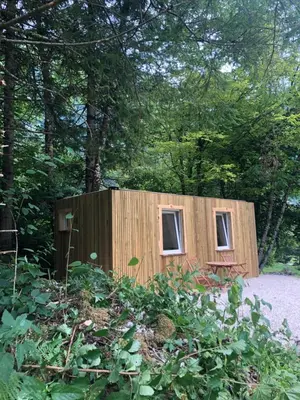 a small wooden house in the woods at Skalca in Kamniška Bistrica