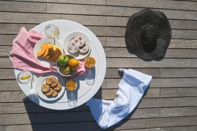 a plate of food on top of a table at VILLA ZEROU in Kojsko