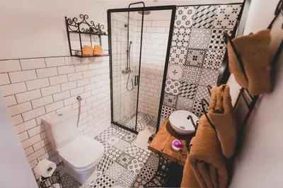 a bathroom with a shower and a toilet in it at Apartma Cici in Kobarid