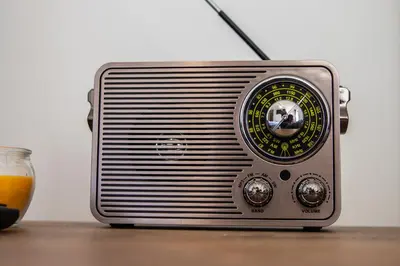 an old fashioned radio sitting on top of a table at Turistična kmetija Sirk in Zgornja Velka