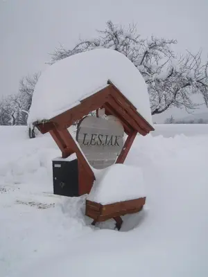 a bird feeder with snow on top of it at Apartma Lesjak - pobeg v naravo in Mozirje