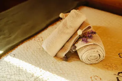 a roll of paper with a pen on a napkin at GOZDNE VILE va VRTI in Kostel