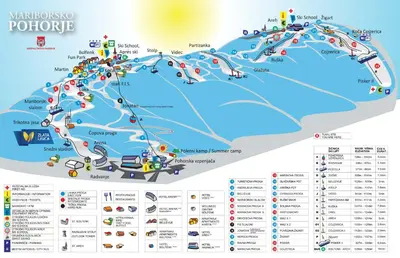 a map of montenegro and its attractions at Apartma Pohorje Bolfenk 5010 in Pohorje
