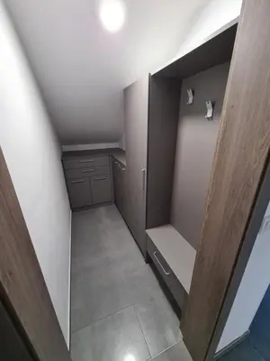 an overhead view of a small room with a closet at Gostišče pri Rudiju in Šalovci