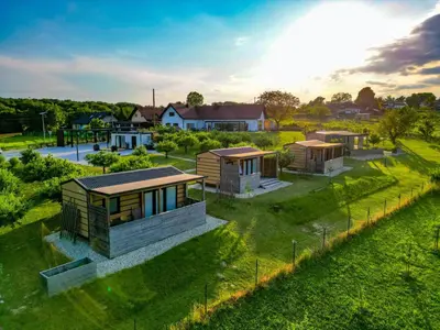 an overhead view of a house in a park at VINEA PANONIKA wine & mind retreat in Radenci