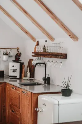 a kitchen with a sink and a counter top at Zidanica Žagar in Dolenjske Toplice