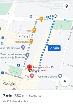 a close up of a google map with shortcuts at Loni's Place Apartments in Ljubljana