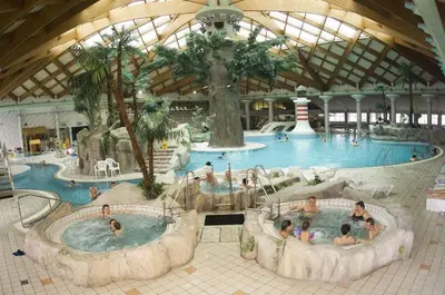 a group of people in a swimming pool at Apartmán Perspekta 196 in Čatež ob Savi