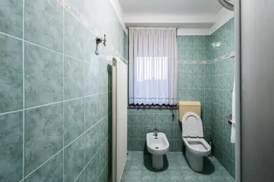 a bathroom with a toilet and a bidet at Hiša Orel (Orel House) in Križ