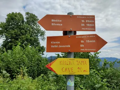 a street sign with directions to different cities at Amazing apartment in Stari Trg pri Ložu