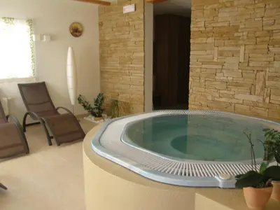 a large jacuzzi tub in a living room at Apartments Vrdjan in Cerknica