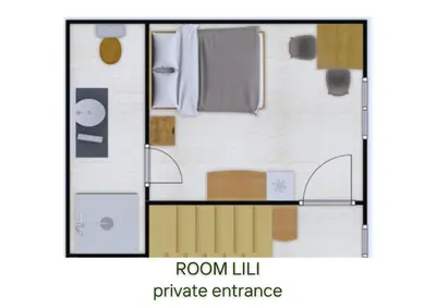 a floor plan of a room with a roomili private entrance at Villa Lapis in Črni Kal
