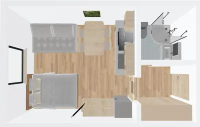 a floor plan of a room with boxes at Apartma Happy in Kranjska Gora