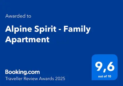 a blue sign with the words alive spirit family appointment at Alpine Spirit - Family Apartment in Kranjska Gora
