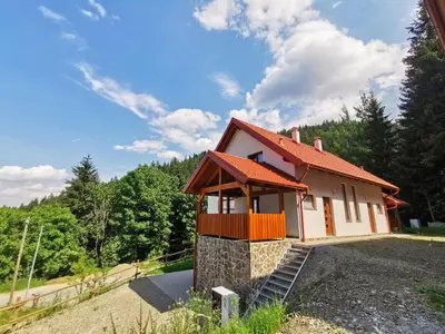 a small house with a staircase leading to it at APARTMA NIKA in Ribnica na Pohorju