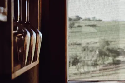 a close up of a window with a view at Ecological farm Makrobios Panonija in Gornji Petrovci