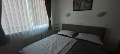 a bed in a bedroom with a window at Apartma Moravske Toplice 16 in Moravske Toplice