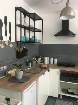 a kitchen with a sink and a counter top at Spacious nest between Maribor and Celje NiceHead in Loče pri Poljčanah
