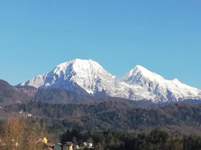 a snow covered mountain in the middle of a forest at GLAMPING HOUSE RANČ LUŽE in Luže