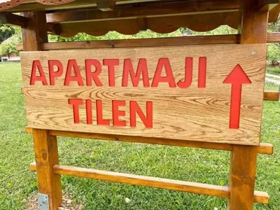a sign that reads aprililililililililililil at Apartma Krupa in Gradac