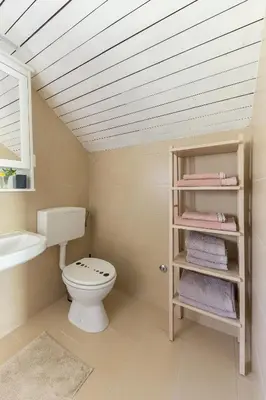 a bathroom with a toilet and a sink at Rož'ca apartments with mountain view in Mojstrana