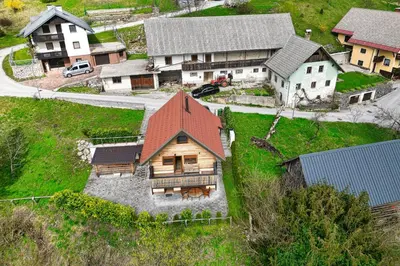 an aerial view of a home with a house at Apartment Mari in Bohinj