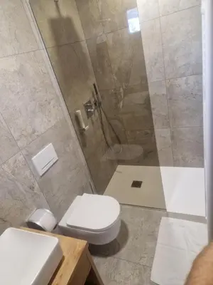a bathroom with a toilet and a shower at Turistična kmetija Ramšak in Zreče