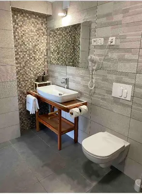a bathroom with a sink and a toilet at Lovely apartment in nature with sauna in Postojna