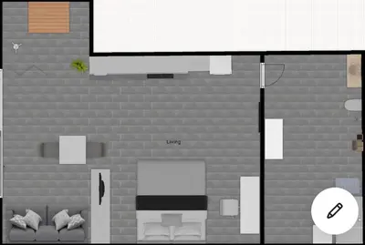 a floor plan of a living room with a tv at Lovely apartment in nature with sauna in Postojna