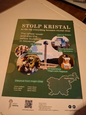 a poster for a study kirishestival on a table at VILLA GOLF Crystal Drop Apartment in Rogaška Slatina