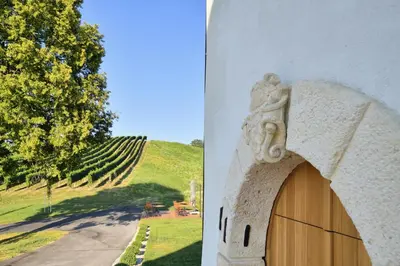 a side by side picture of a building with a door at Hisa 1624 - Adults Only in Zgornja Kungota