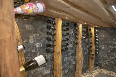 a wine cellar with a bunch of wine bottles at Hiska B&N Podlehnik in Podlehnik