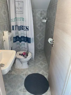 a bathroom with a toilet and a sink at L&G ROOMS in Ljubljana