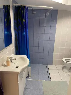 a bathroom with a sink and a toilet at Room Julija in Žirovnica
