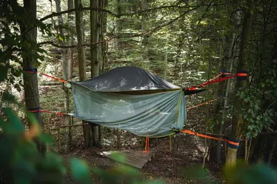 a tent in the middle of a forest at Tents resort Posestvo SONČNI RAJ in Maribor