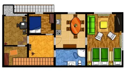a floor plan of a house at Apartments Oman in Kranjska Gora