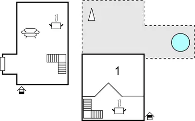 a schematic diagram of a house with two diagrams at Apartma Rozika in Ptuj