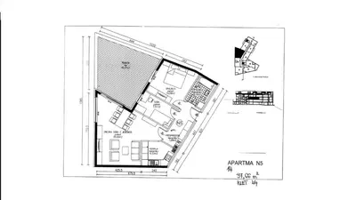 a drawing of a house with a floor plan at Luxury 3-room large Apartment Maribor Pohorje in Pohorje