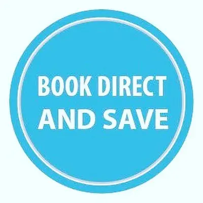 a sign that reads book direct and save at Private wellness with panoramic view, sauna & jacuzzi in Maribor