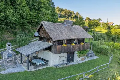 a model of a house with a roof at Holiday home in Otocec - Kranjska Krain 26039 in Otočec