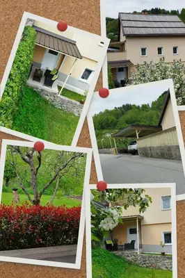 a collage of four pictures of a house at Apartma B & O in Idrija