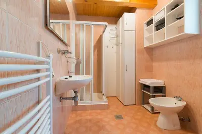 a bathroom with a sink and a toilet at Chalet Vista in Cerklje na Gorenjskem