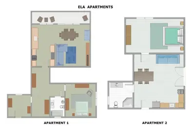 a floor plan of a house with diagrams at Ela Apartments - 2 in Dovje