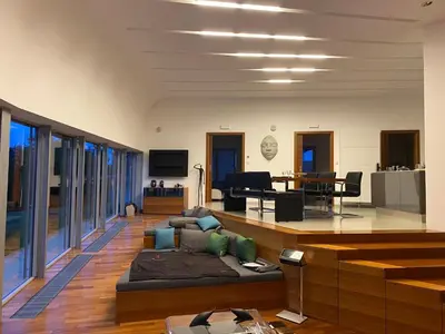 a living room with a couch and a table at Residence in Moravske Toplice
