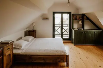 a bedroom with a large bed and a window at Holiday home in Smarje pri Jelsah Stajerska Untersteiermark 26087 in Šmarje pri Jelšah