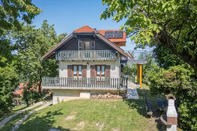 an image of a house with a large deck at Holiday home in Loka pri Zusmu Stajerska Untersteiermark 26086 in Loka pri Žusmu