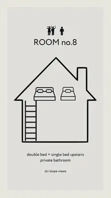 a black and white diagram of a house at Chalet Burja at Vogel mountain - cable car access or hiking - not reachable with car in Bohinj