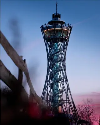 a close up of the eiffel tower at Landena Apartments Lendava in Lendava